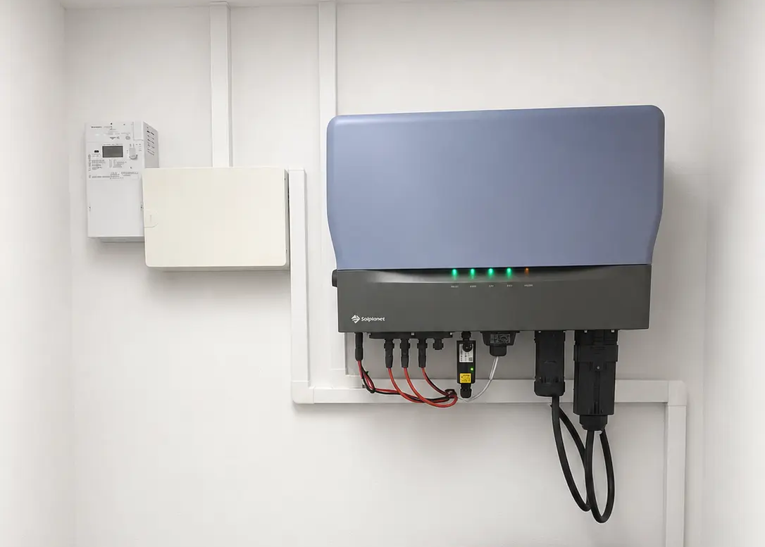 Inversor Solplanet instalado com bateria de armazenamento